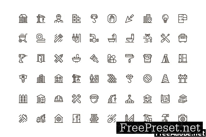 Construction Unique Web Line Icons Pack 4CMK22K