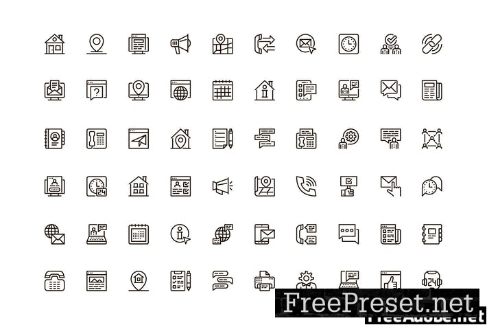 Contact Us Unique Web Line Icons Pack HMYAEYL