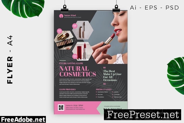 Cosmetics / Skin care flyer template Promotion PX4YF5B