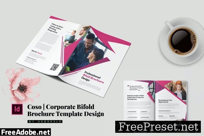 Coso | Corporate Bifold Brochure Template Design GECFT57