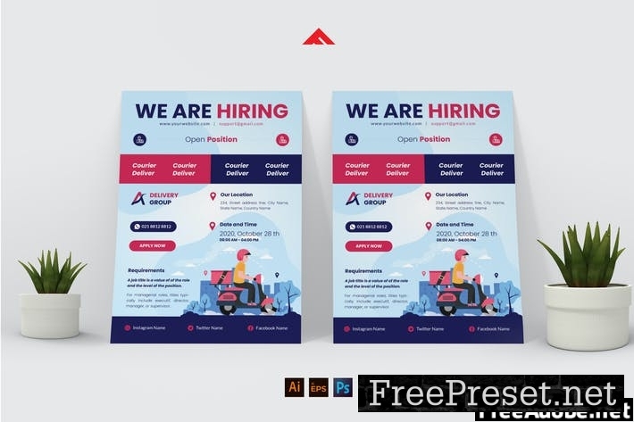 Courier Delivery Job Hiring Flyer Advertisement