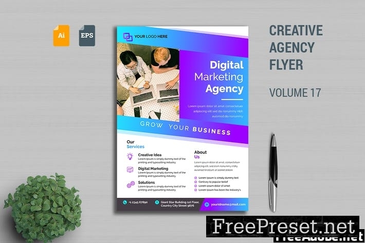 Creative Agency Flyer Template Vol. 17 M9D7ZMG