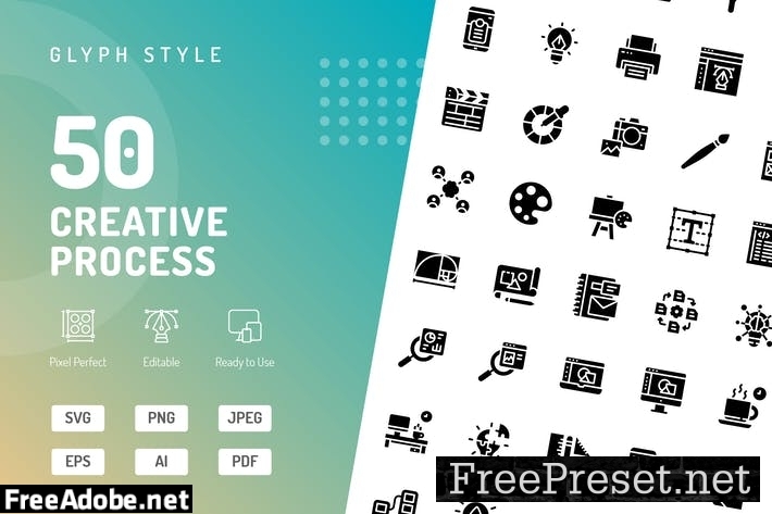 Creative Process Glyph Icons UZ9AN6Y