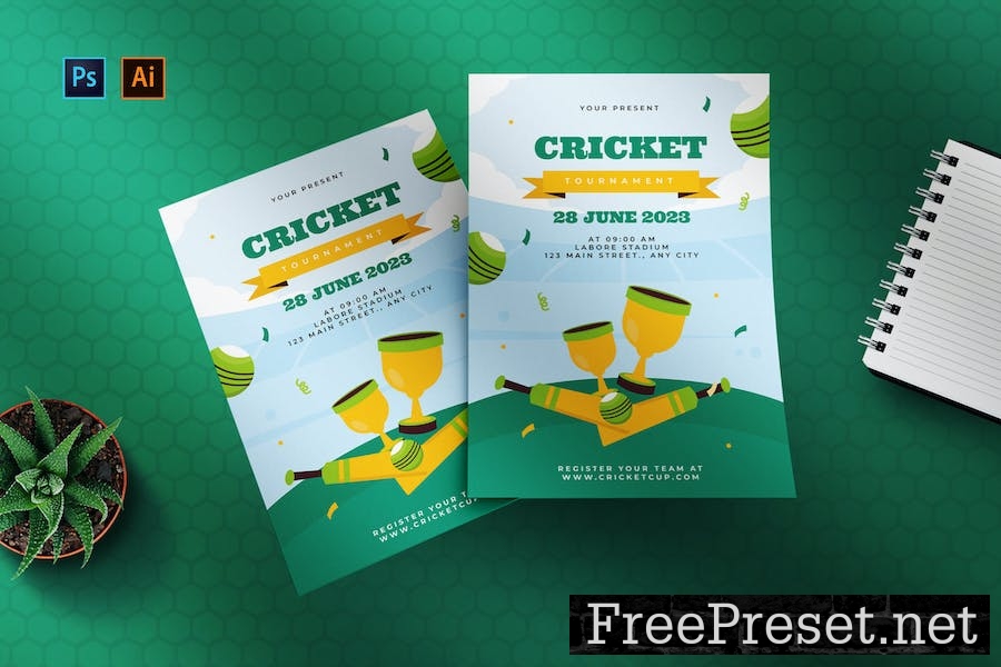 Cricket Cup - Poster Template 3GUGHHR