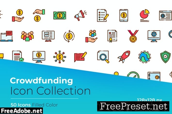 Crowdfunding Filled Color Icon WNAQLV3