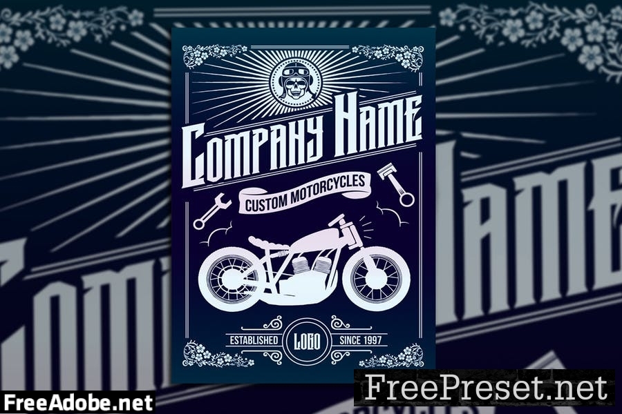 Custom Motorcycle Poster Flyer L2YX8J