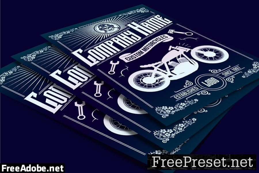 Custom Motorcycle Poster Flyer L2YX8J