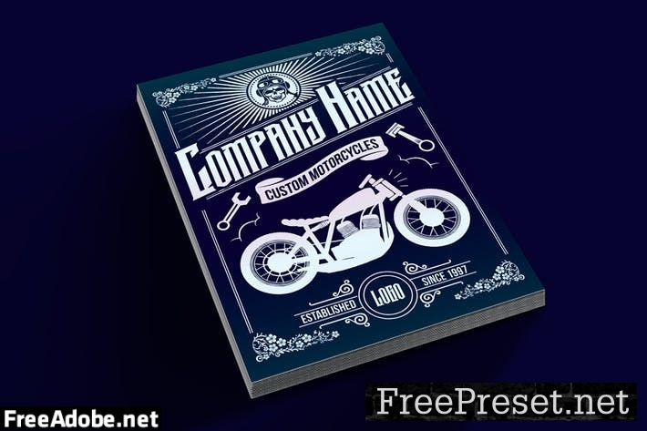 Custom Motorcycle Poster Flyer L2YX8J