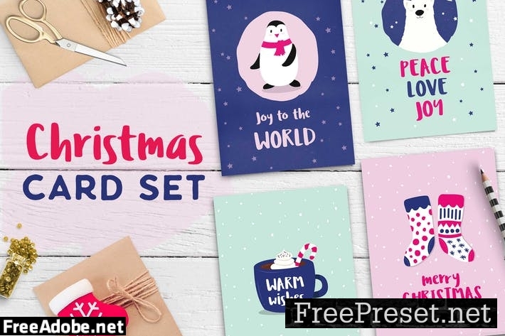 Cute Christmas Card Set JKD46U