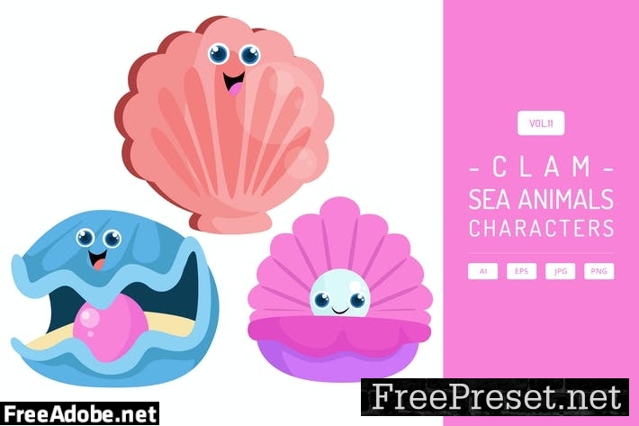 Cute Clam - Sea Animals Characters Vol.11 GAU42H8