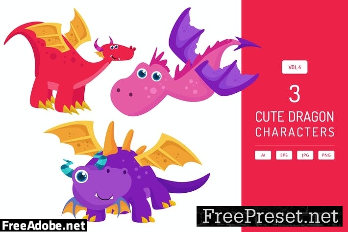 Cute Dragon Characters Vol.4 T6HX4ZC