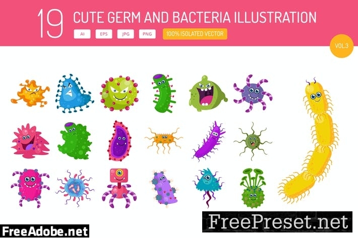 Cute Germ and Bacteria Characters Vol.3 TAPCVZL