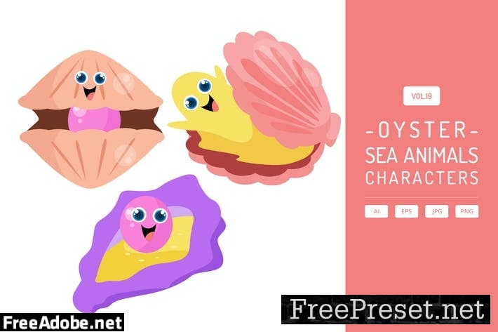 Cute Oyster - Sea Animals Characters Vol.19 NQJATCD