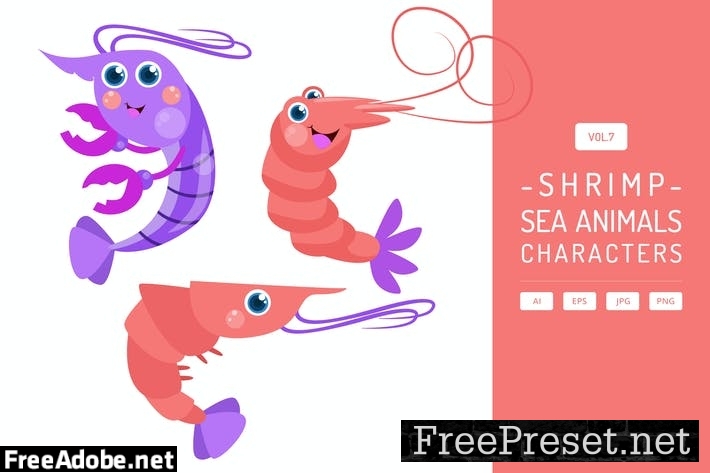 Cute Shrimp - Sea Animals Characters Vol.7 EGXH8KR