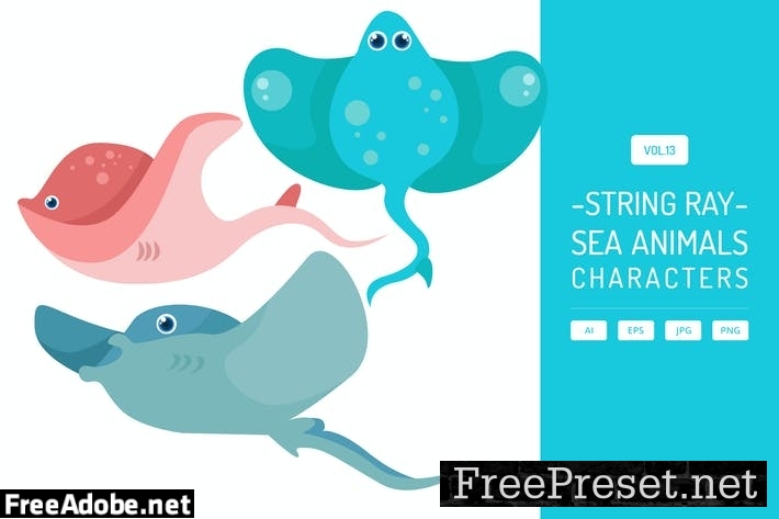 Cute Stingray - Sea Animals Characters Vol.13 KFB6ED9