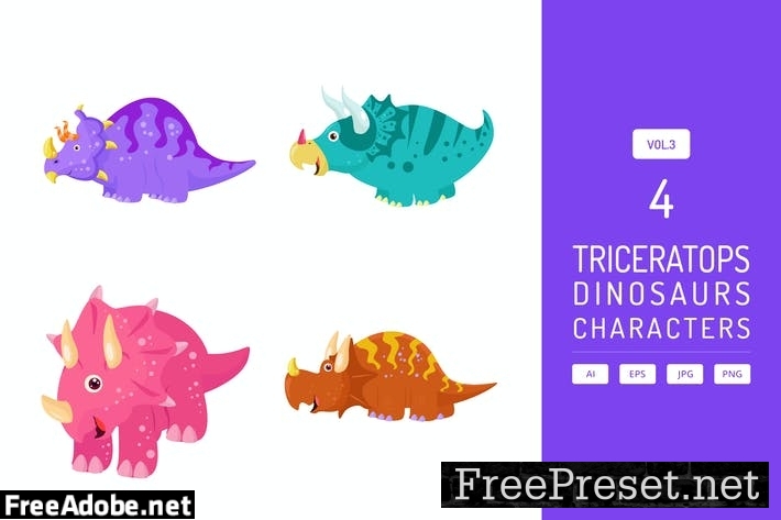 Cute Triceratops - Dinosaurs Character Vol.3 L9MD4X8