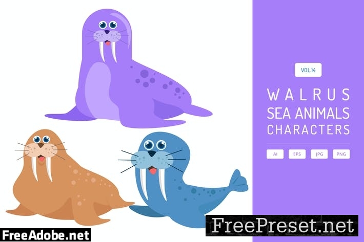 Cute Walrus - Sea Animals Characters Vol.14 BNGNL9Z