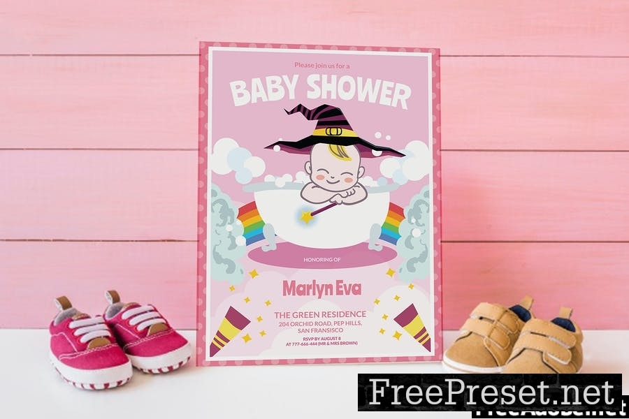 Cute Wizard - Baby Shower Invitation