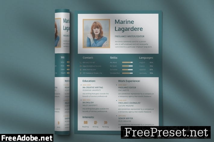 CV Resume Professional Template Vol. 18 M548HTU