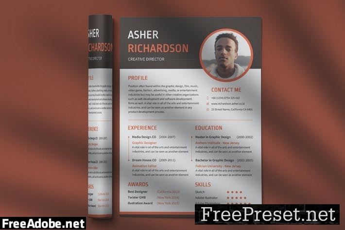 CV Resume Professional Template Vol. 19 T8ZNJC3