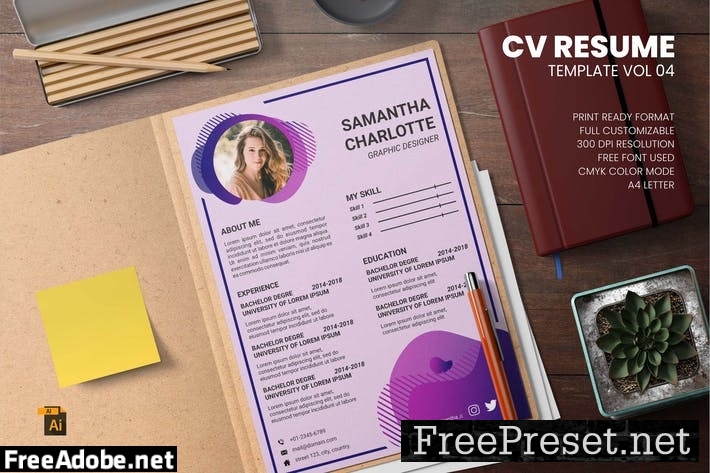 CV Resume Template Vol. 04 AWFQDJK