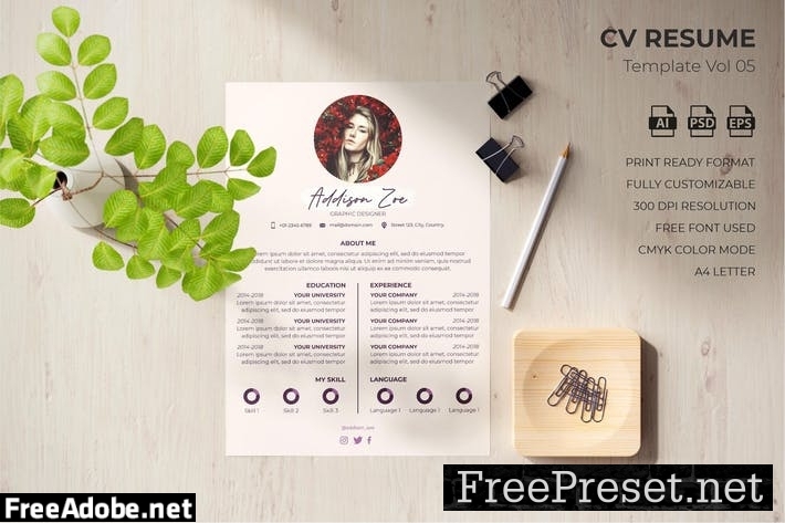 CV Resume Template Vol. 05 EM2A6FM