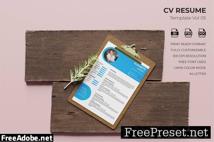 CV Resume Template Vol. 06 NBC6PDE