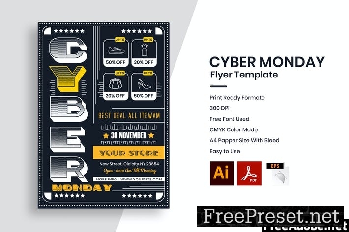 Cyber Monday Flyer Template GVB5DFT