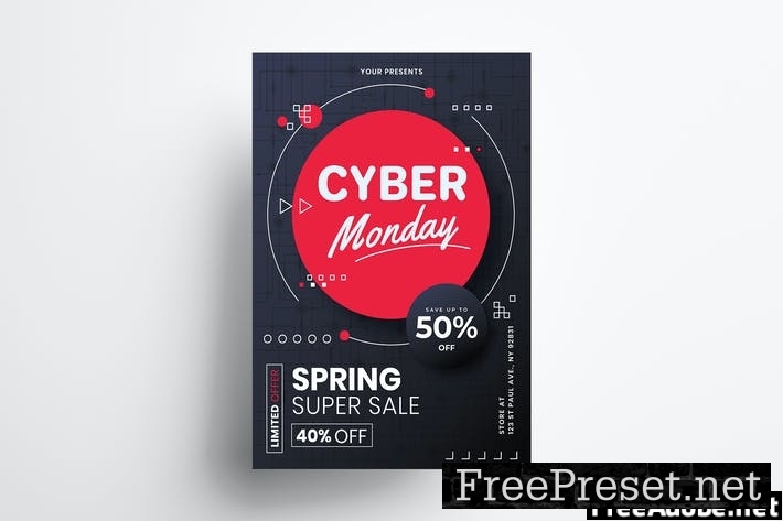 Cyber Monday Poster Template JJGFDLP