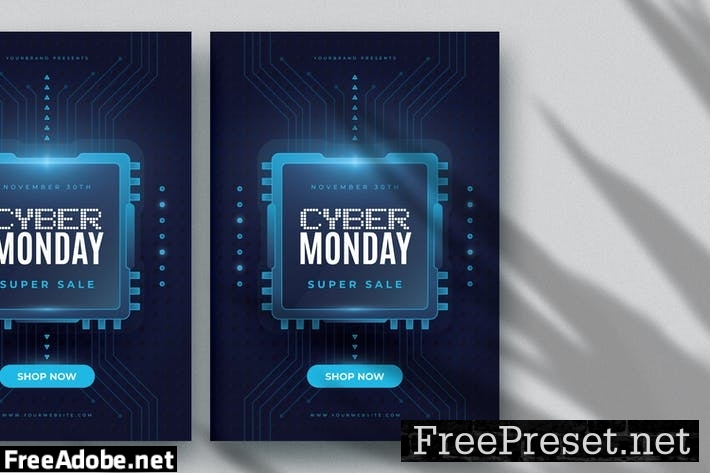 Cyber Monday Sales Flyer Template 4K2LP7R