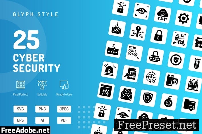 Cyber Security Glyph Icons 4DVVJ6Y