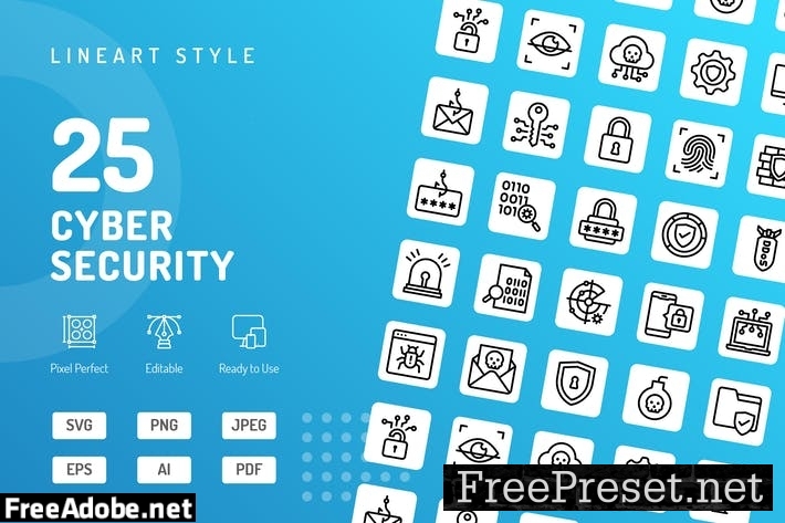 Cyber Security Line Icons DNW69KS