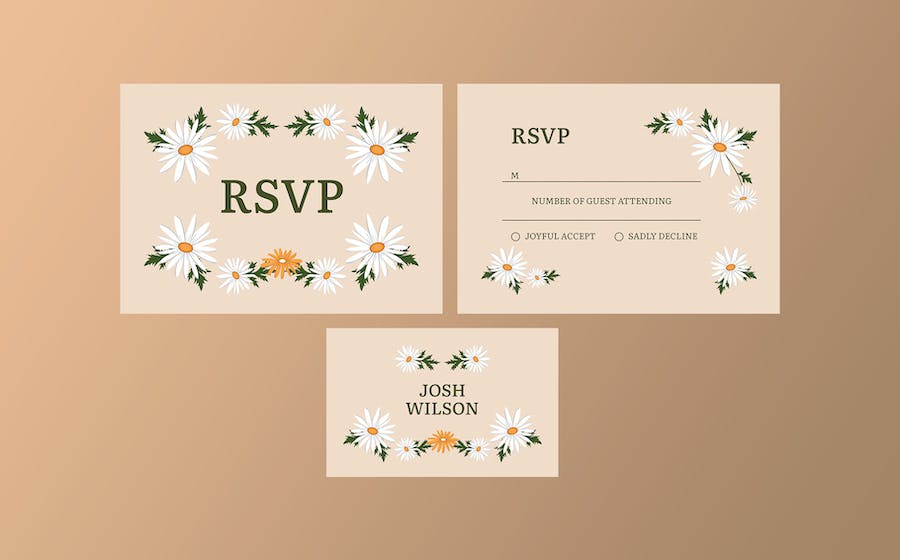 Daisy Wedding Invitation Suite 8XKRXBJ