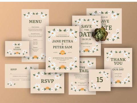 Daisy Wedding Invitation Suite 8XKRXBJ