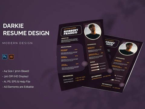 Darkie - Resume Template 8SLNTGJ