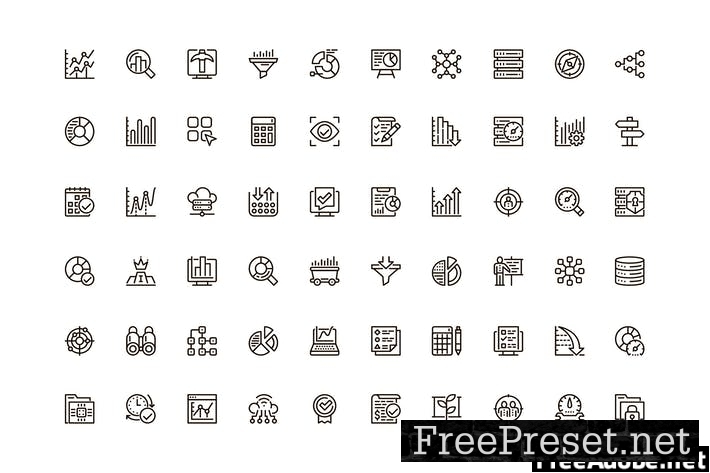 Data Analytics Unique Web Line Icons Pack 3CRGCNU