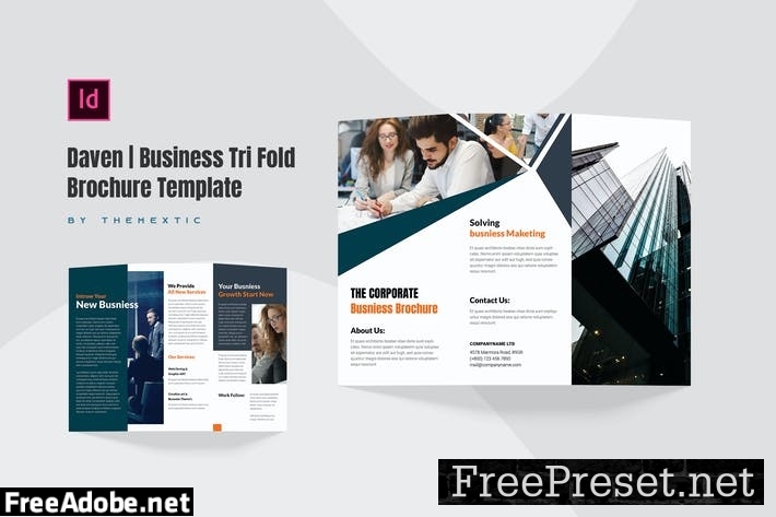 Daven | Business Tri-Fold Brochure Template 737R4CK