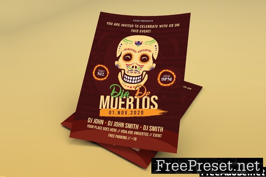 Day of the Dead Flyer Template NS26KGJ