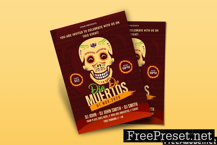 Day of the Dead Flyer Template NS26KGJ