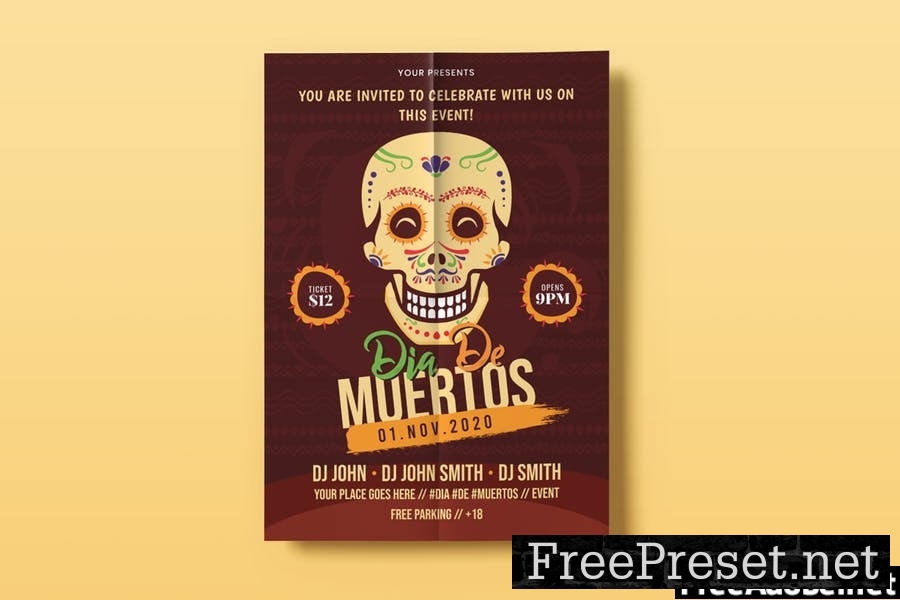 Day of the Dead Flyer Template NS26KGJ