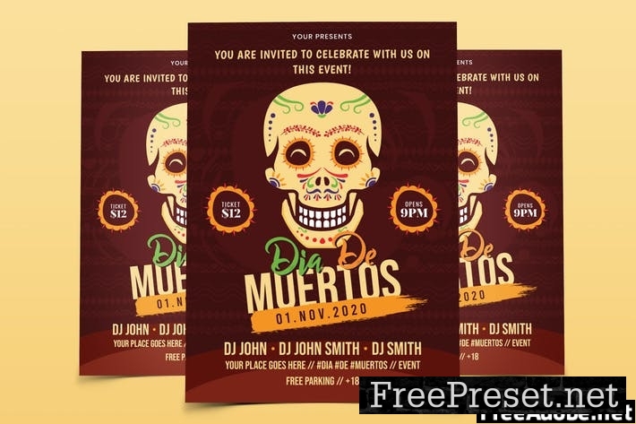 Day of the Dead Flyer Template NS26KGJ