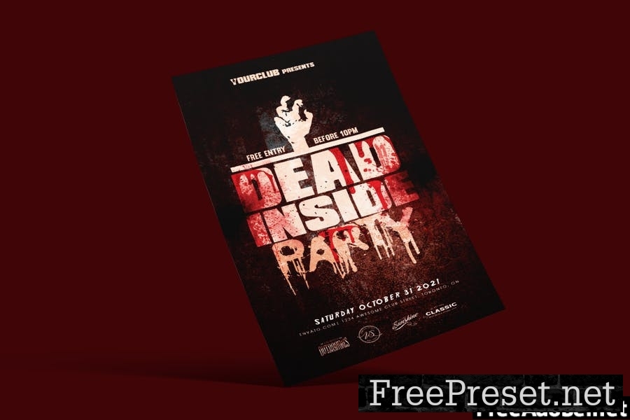 Dead Inside Halloween Party Flyer