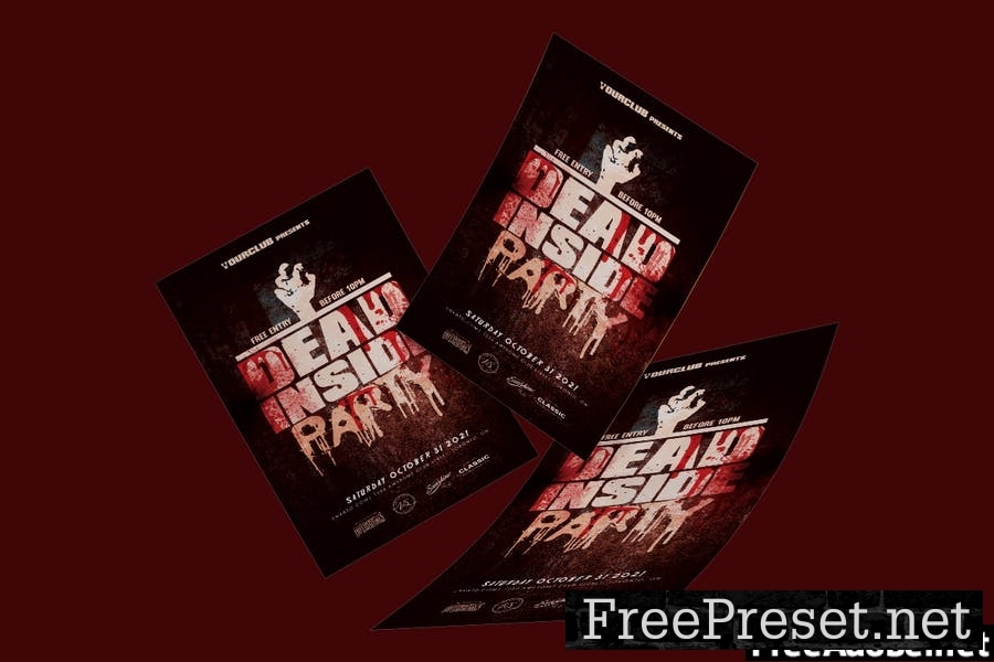 Dead Inside Halloween Party Flyer