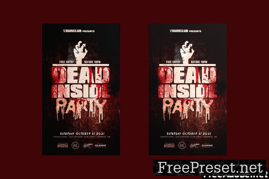 Dead Inside Halloween Party Flyer