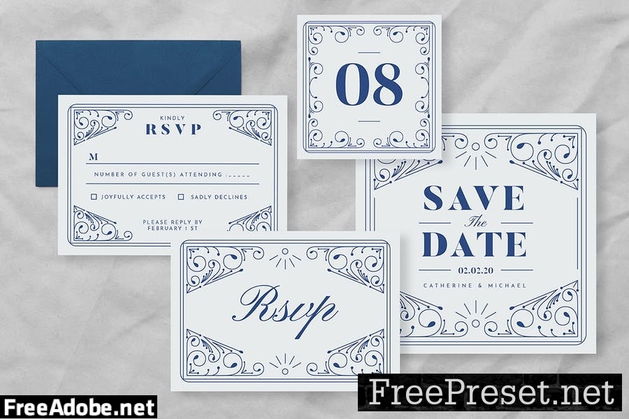 Decorative Wedding Invitation Suite VE99Y9V