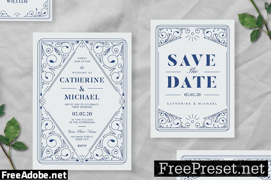 Decorative Wedding Invitation Suite VE99Y9V