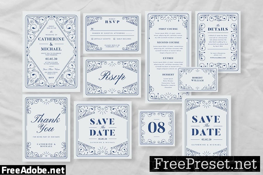 Decorative Wedding Invitation Suite VE99Y9V