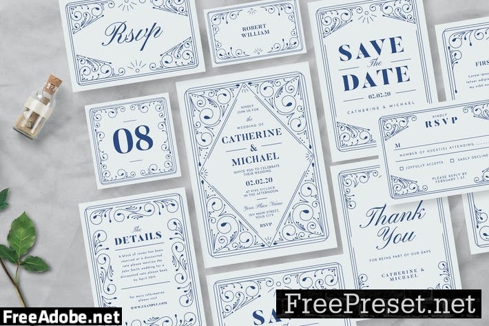 Decorative Wedding Invitation Suite VE99Y9V