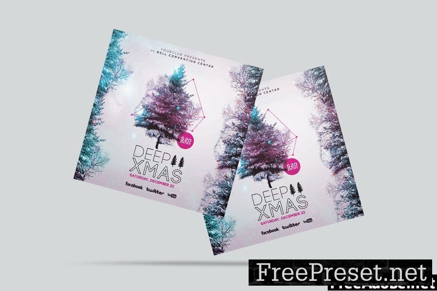 Deep Christmas Square Flyer & Instagram Post