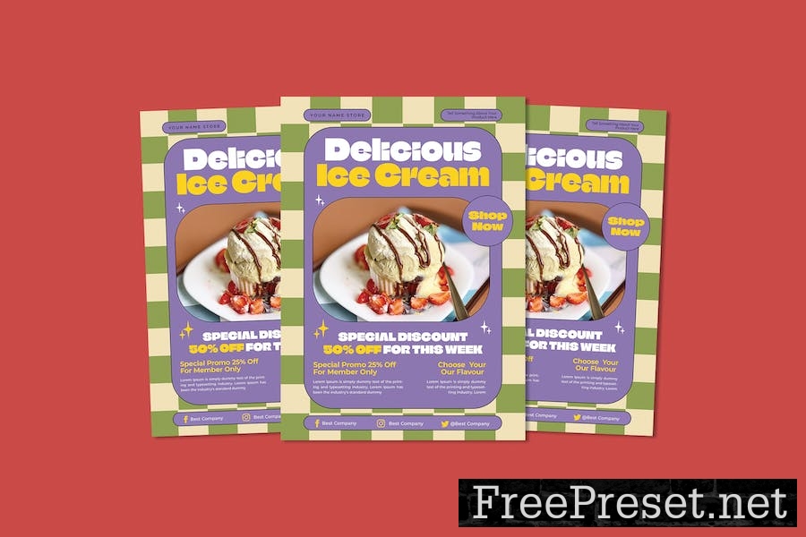 Delicious Ice Cream Flyer 6WBTV44